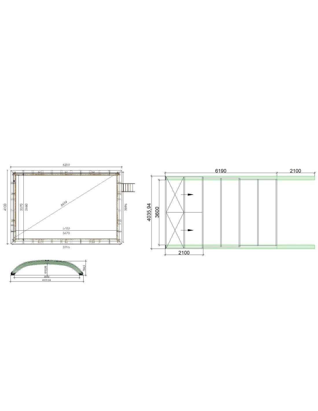 Altanka - Abri de piscine Horizon pour les modèles 6,20x4,10 m - BAS88, BAS788 - polycarbonate alvéolaire 8 mm - Couleur Ral7016 Graphite - ECO219 - Imagen 2