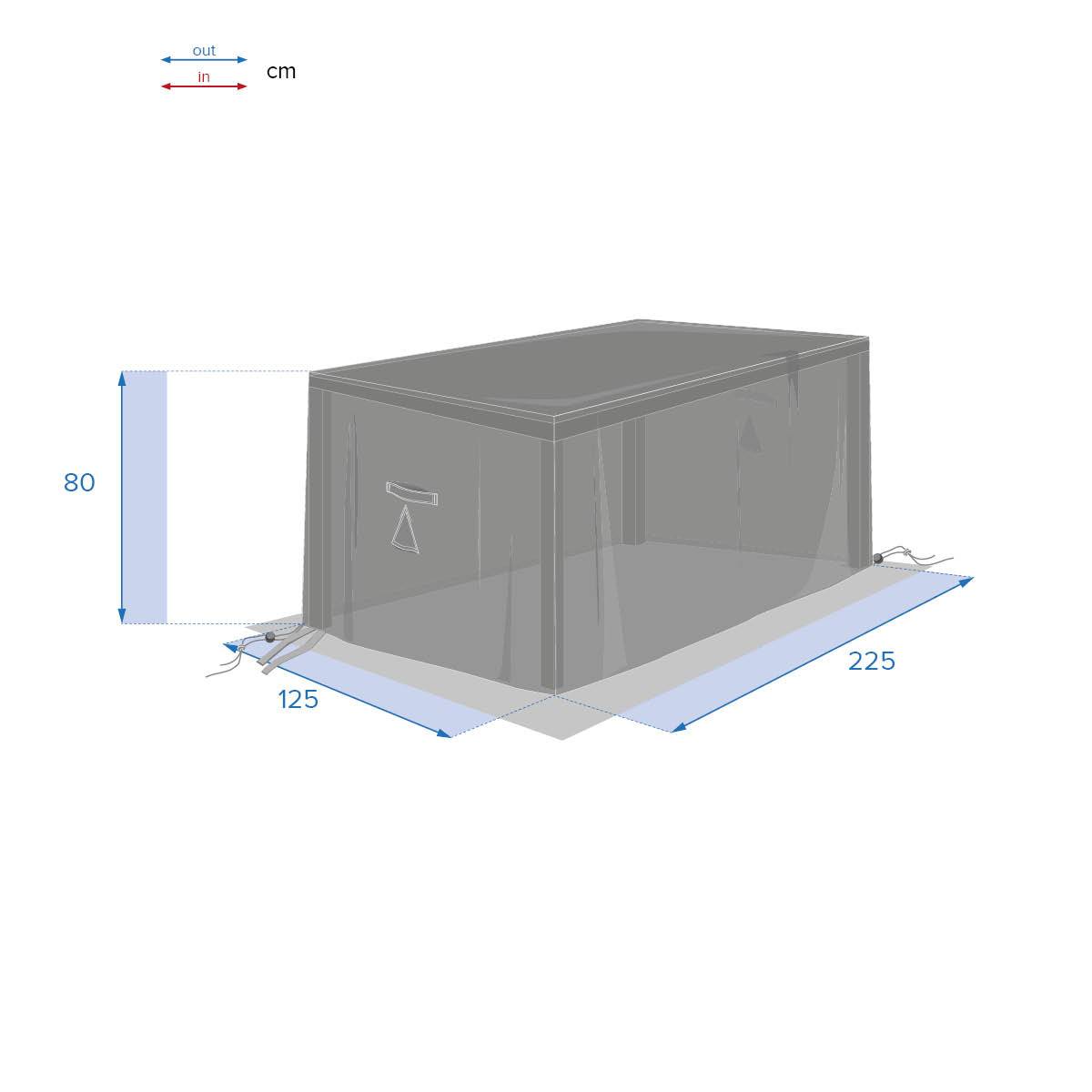 Hesperide - Funda de protección "Hambo" para mesa rectangular M 225x125x80cm en poliéster - Hespéride - Imagen 4