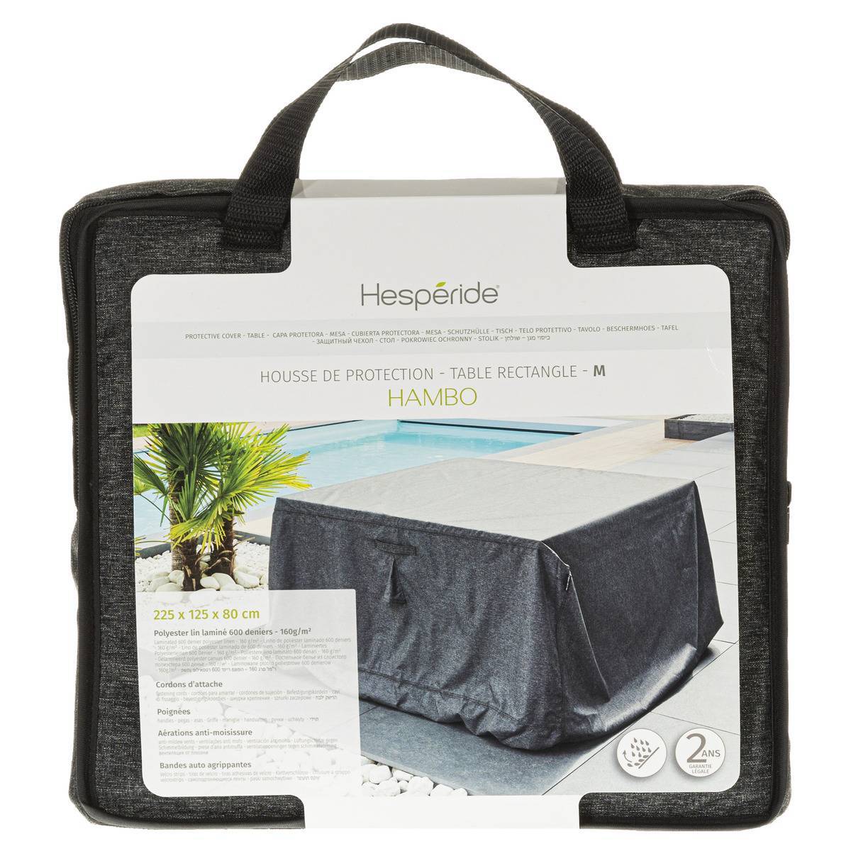 Hesperide - Funda de protección "Hambo" para mesa rectangular M 225x125x80cm en poliéster - Hespéride - Imagen 2