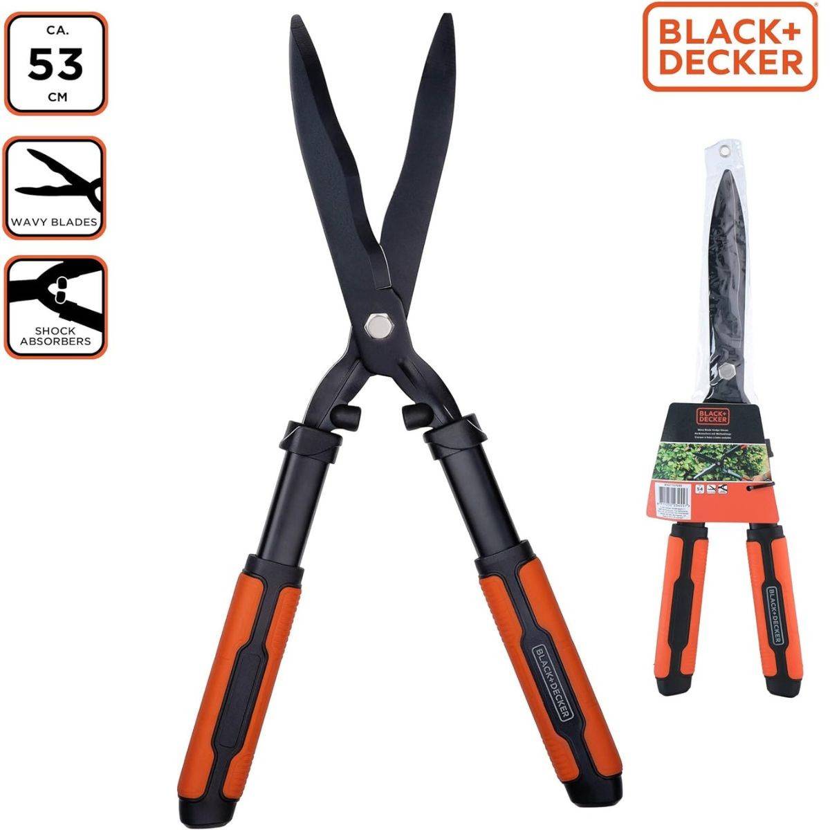 Cisaille de jardin Lames ondulées 53cm Tampon anti chocs Black et Decker - Imagen 5