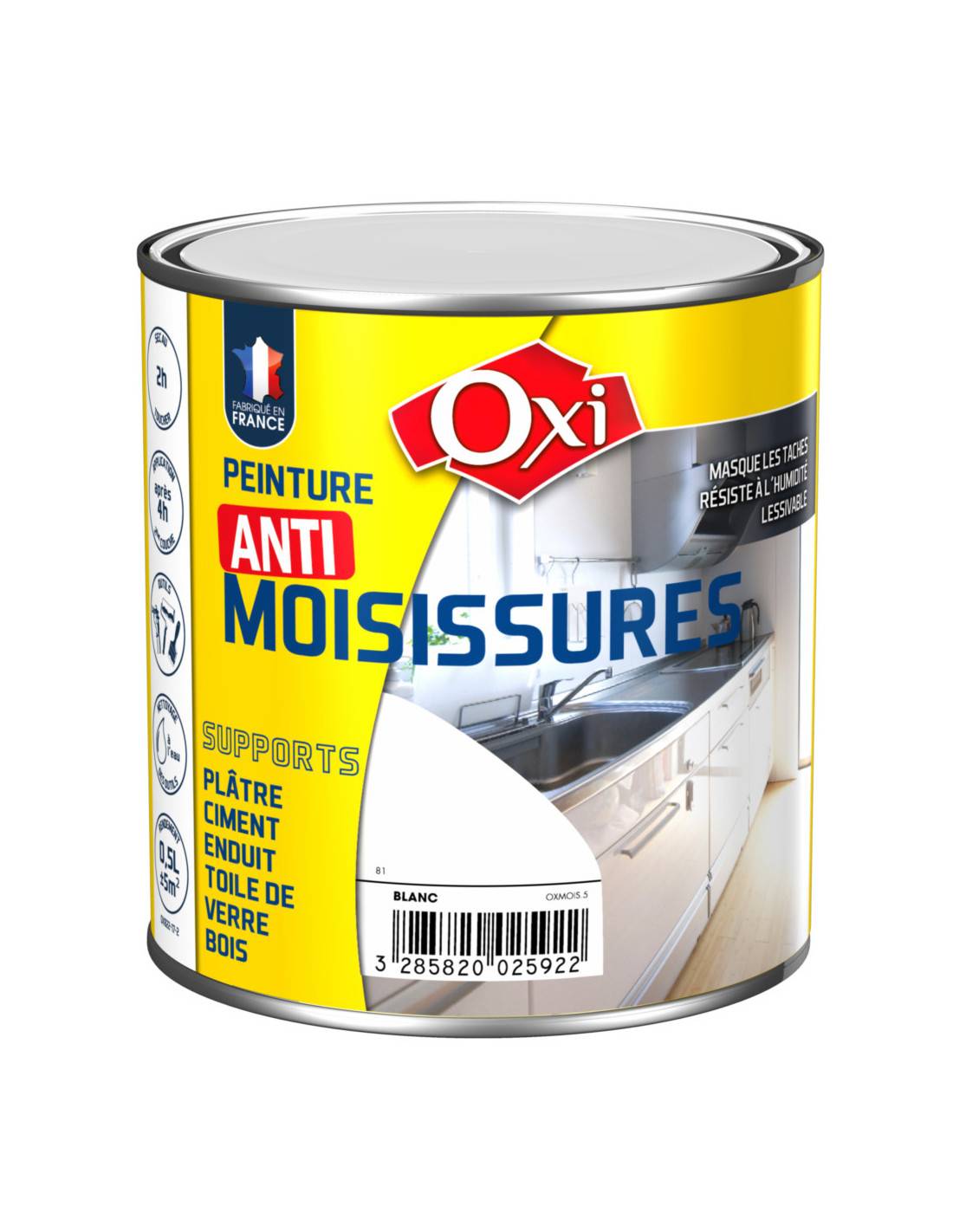 Oxi - Peinture Anti-moisissures 0.5 Litre Blanc - Oxi - Image 1