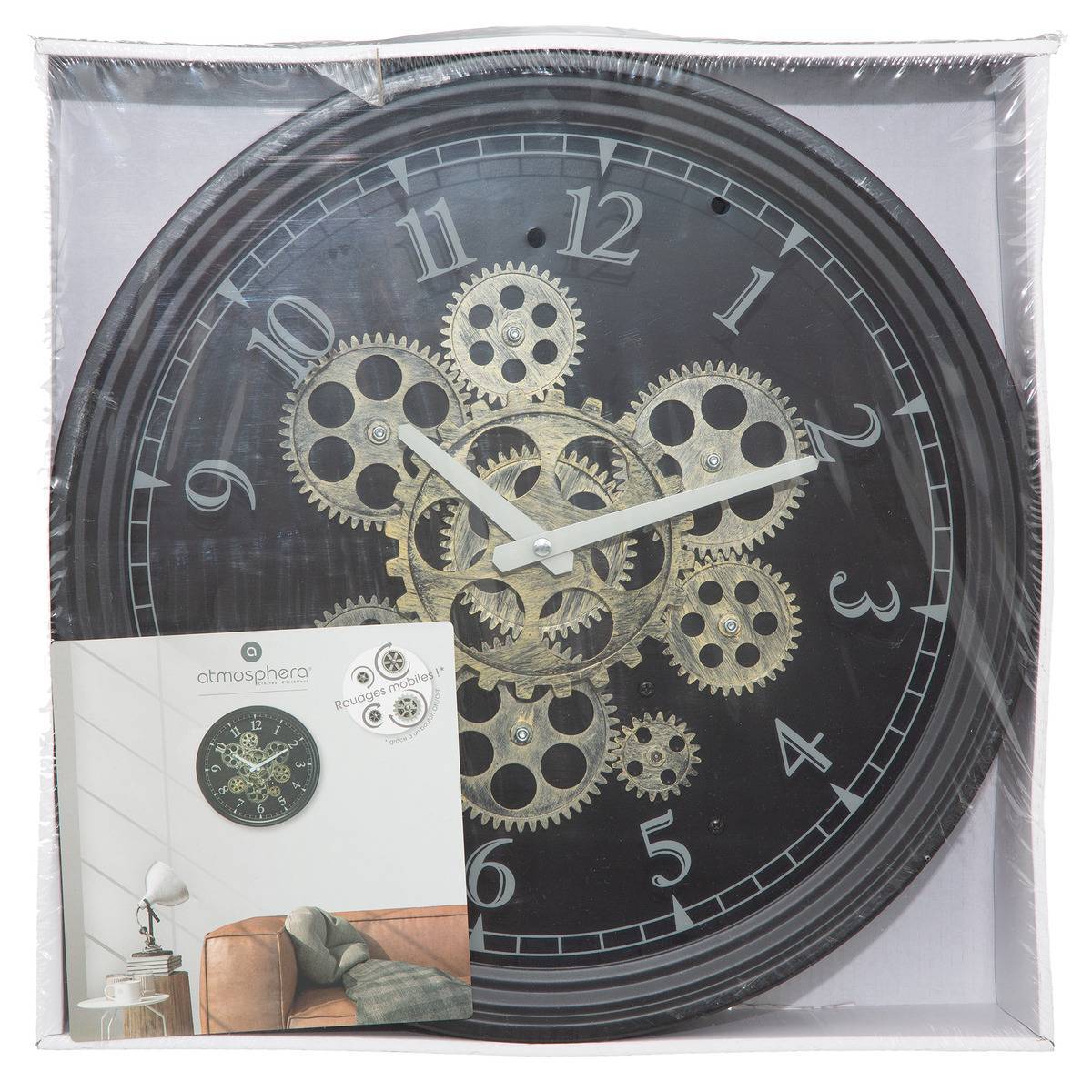 Atmosphera - Horloge mécanique "Mely" en métal D37cm - Atmosphera Créateur d'intérieur - Imagen 2