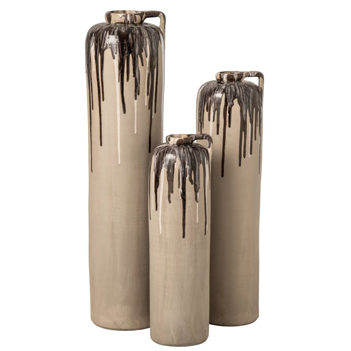 J-Line - Vase Haut en Céramique "Canyon" 83cm Beige - Image 2