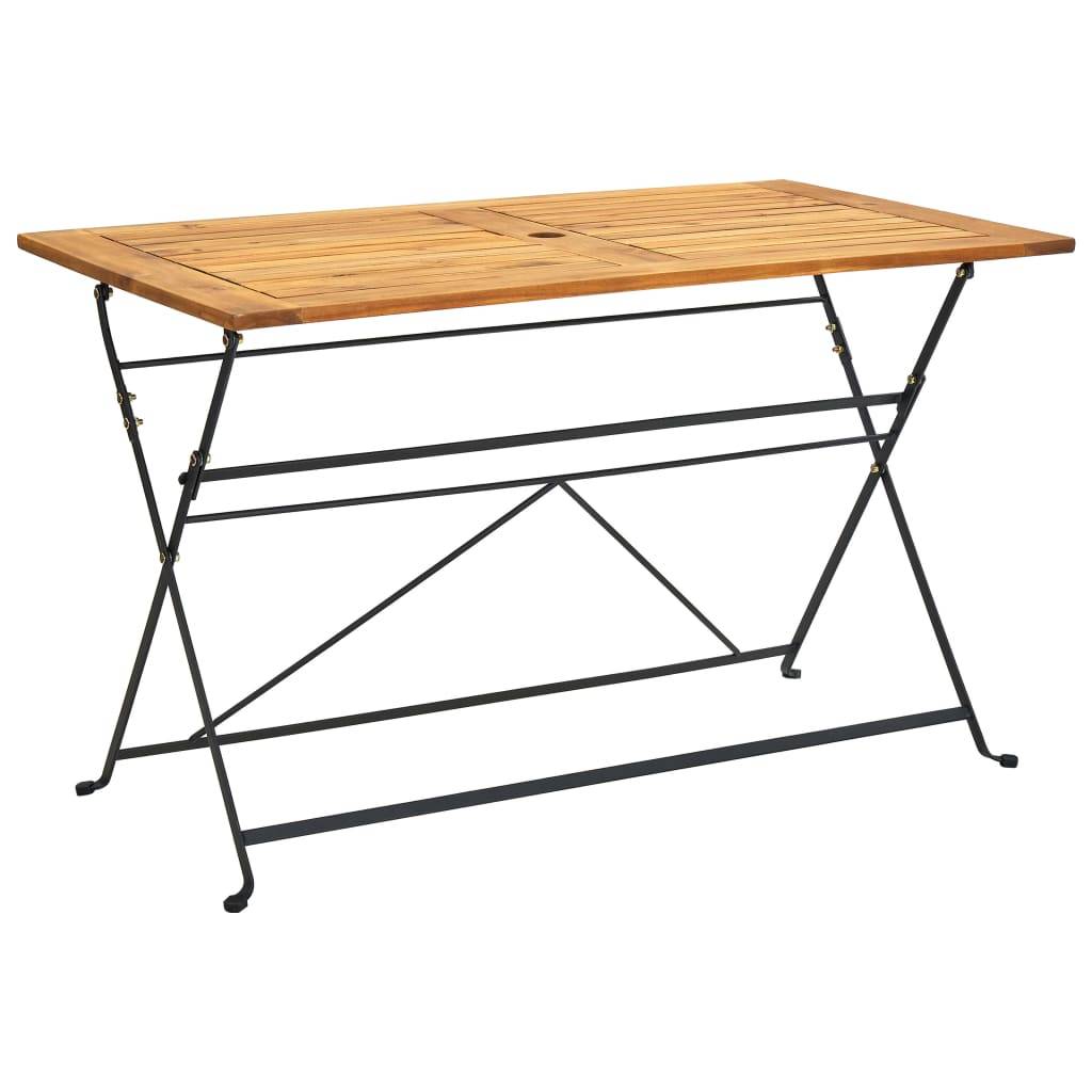 ComfortXL - Table de Jardin Pliable 120x70 cm en Bois d'Acacia avec Trou Central pour Parasol – ComfortXL Outdoor Living - Image 1