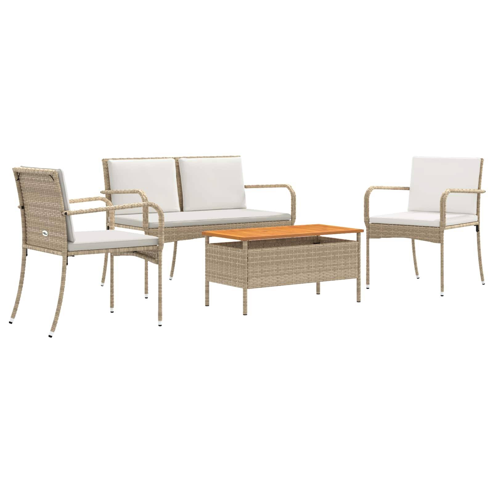 Vidaxl - Ensemble de jardin-Salons de jardin Beige polyrotin 516528 - Image 2