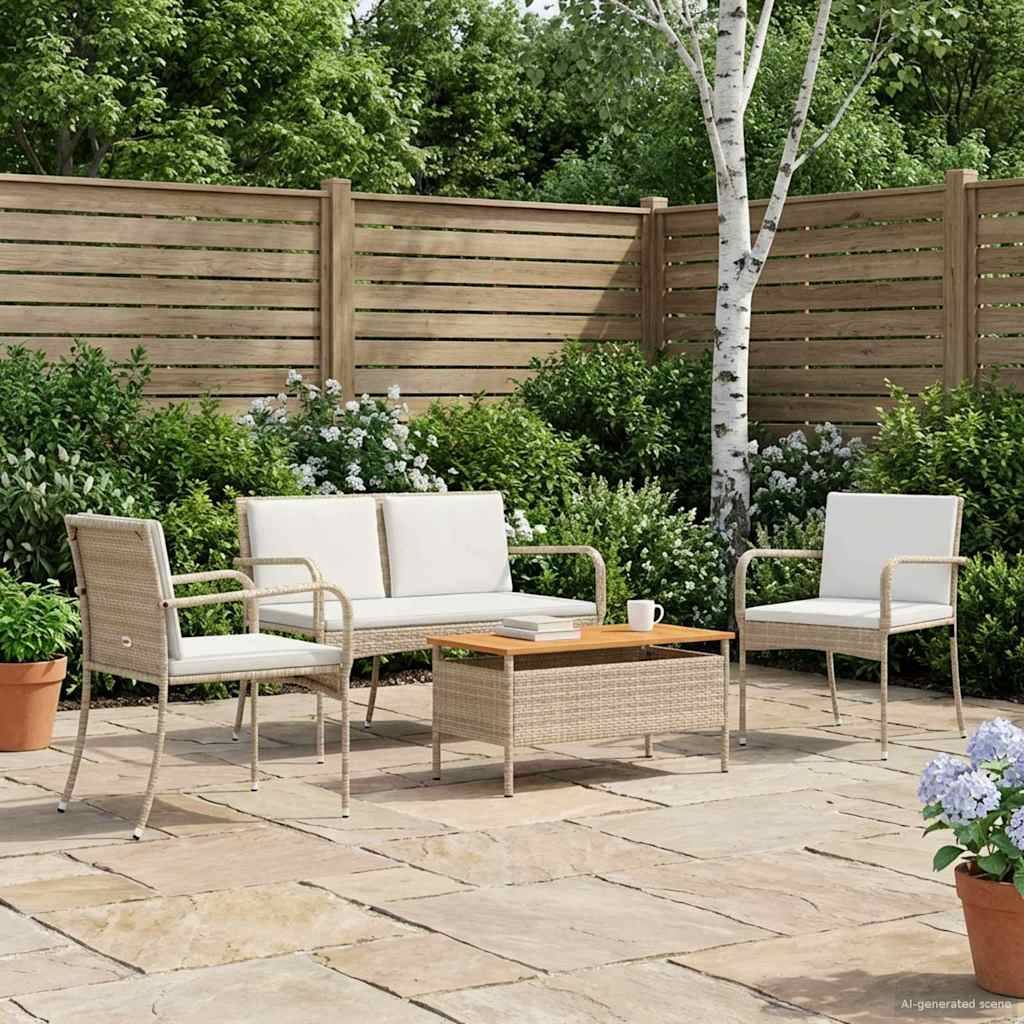 Vidaxl - Ensemble de jardin-Salons de jardin Beige polyrotin 516528 - Image 1