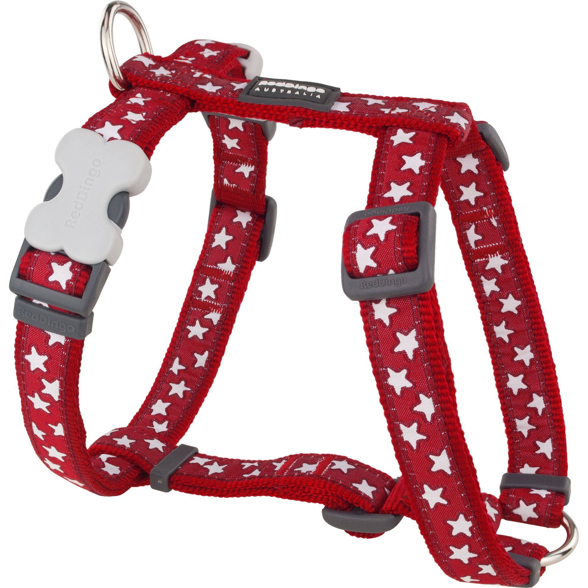 Harnais chien Red Dingo Fantaisie rouge motifs étoiles Taille : T2 RED DINGO