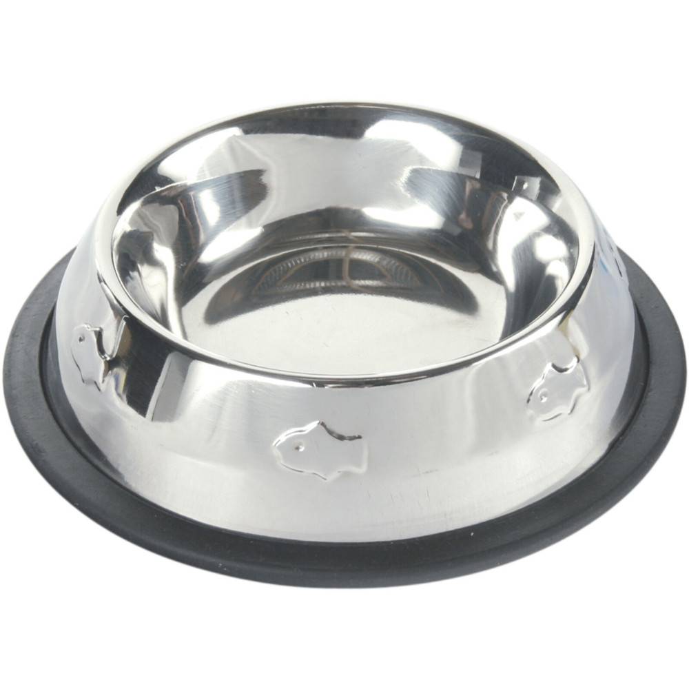 Trixie - Gamelle en acier inox motif poisson ø 15 cm 0.2 Litres pour chat - Image 1