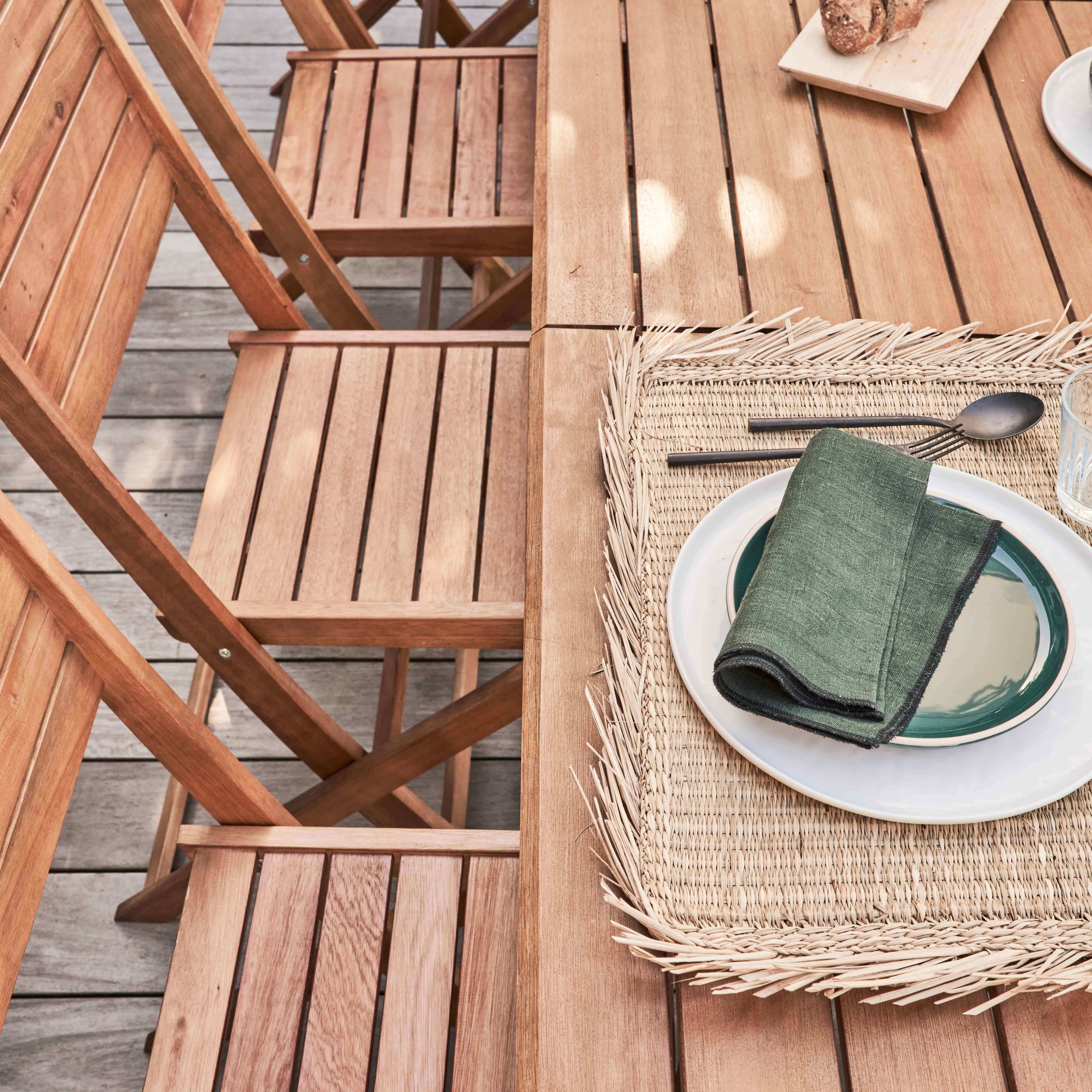 Oviala - Lot de 2 chaises pliantes en bois d'eucalyptus Canet - Oviala - Imagen 5