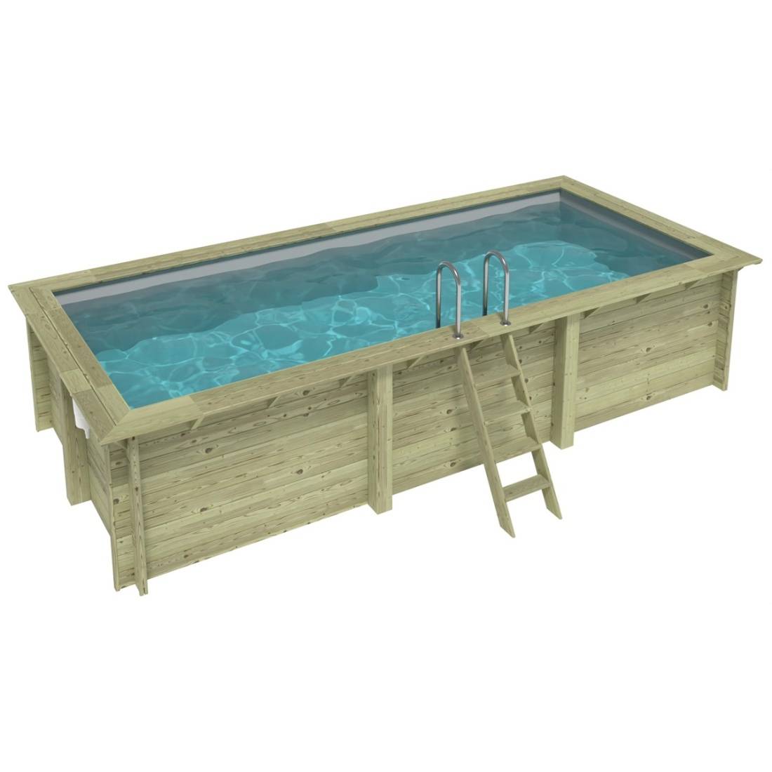 Altanka - Piscine hors sol en bois AQUA 6.1 x 2.85 - H.1.31 m, gris clair, fixations à visser - BAS7307OSPL2 - ALTANKA - Image 1