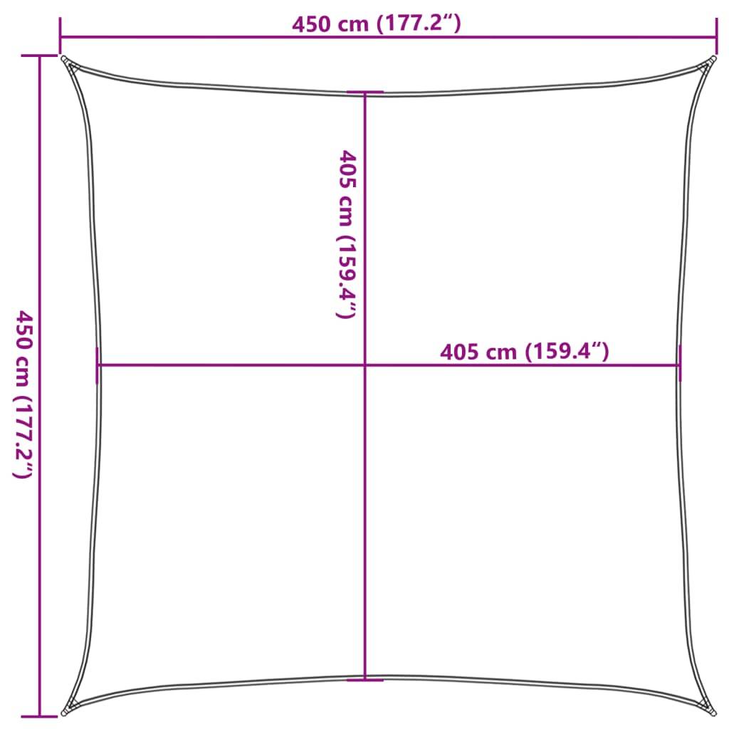 Voile d'ombrage PEHD gris clair 450 x 450 cm - PANGIVO - Image 9