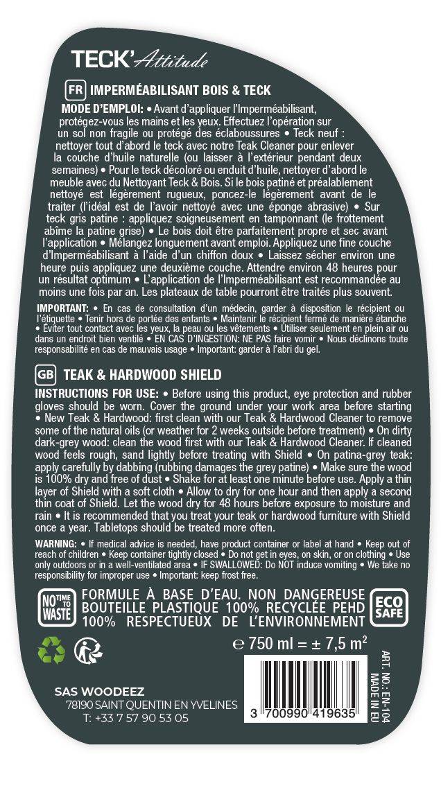 Imperméabilisant bois & teck 750 ml - TECK'Attitude - Imagen 2