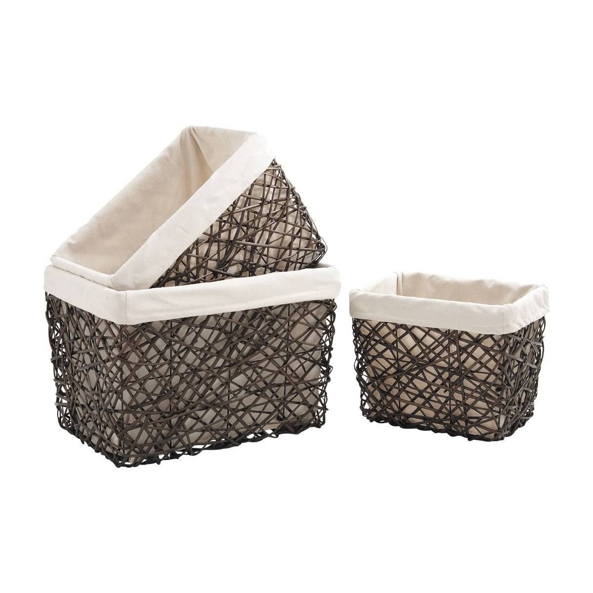 Aubry Gaspard - Corbeilles de rangement en éclisse (Lot de 3)