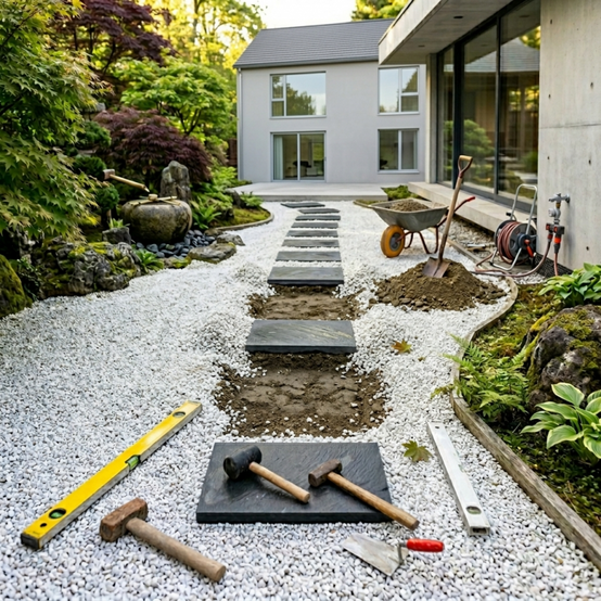 Jardinex - Pas japonais ardoise 40 x 30 x 3 cm - Noir (Lot de 5) - Jardinex - Imagen 3