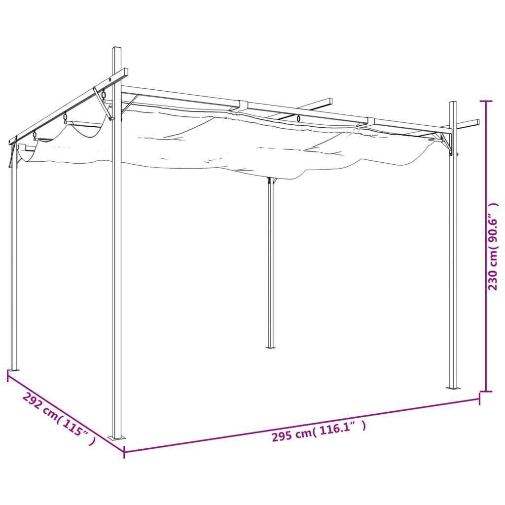 Pergola aluminium et acier crème 295 x 292 x 230 cm - PANGIVO - Image 8