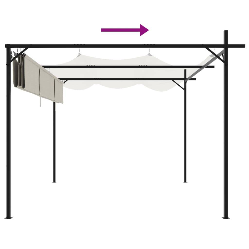 Pergola aluminium et acier crème 295 x 292 x 230 cm - PANGIVO - Image 6