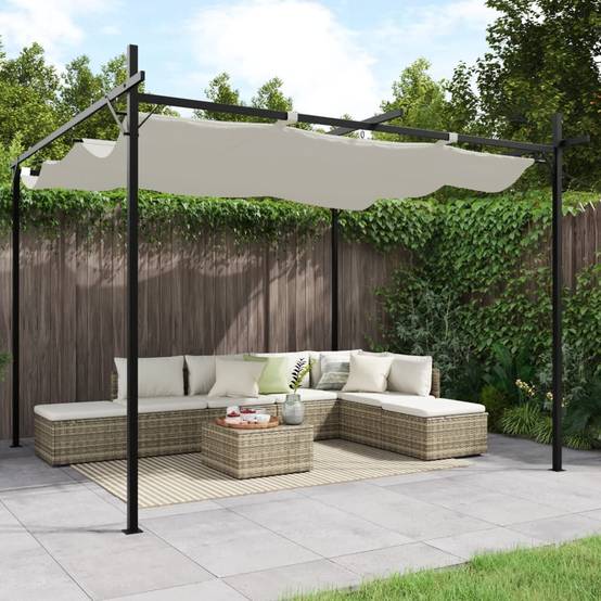 Pergola aluminium et acier crème 295 x 292 x 230 cm - PANGIVO - Image 1