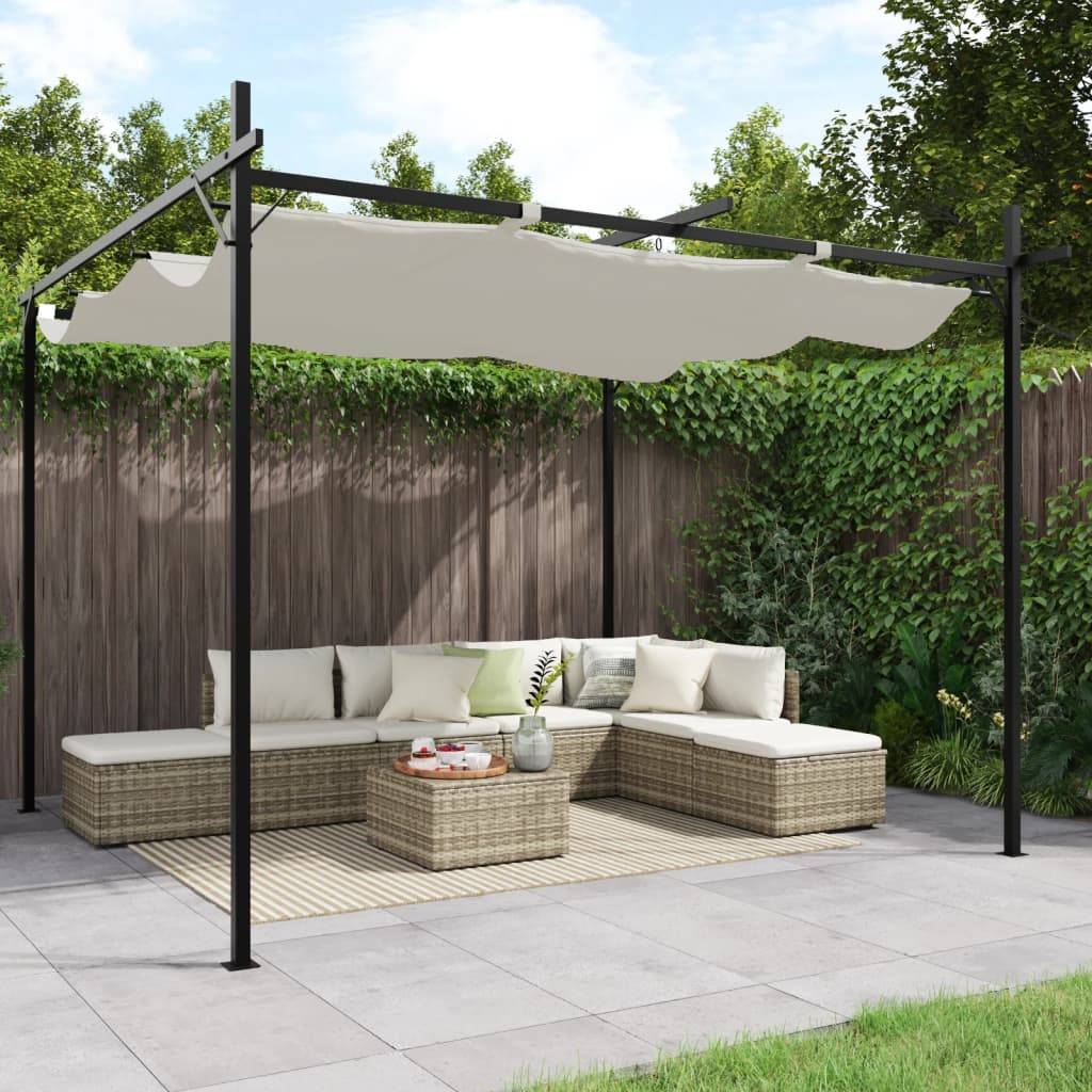 Pergola aluminium et acier crème 295 x 292 x 230 cm - PANGIVO