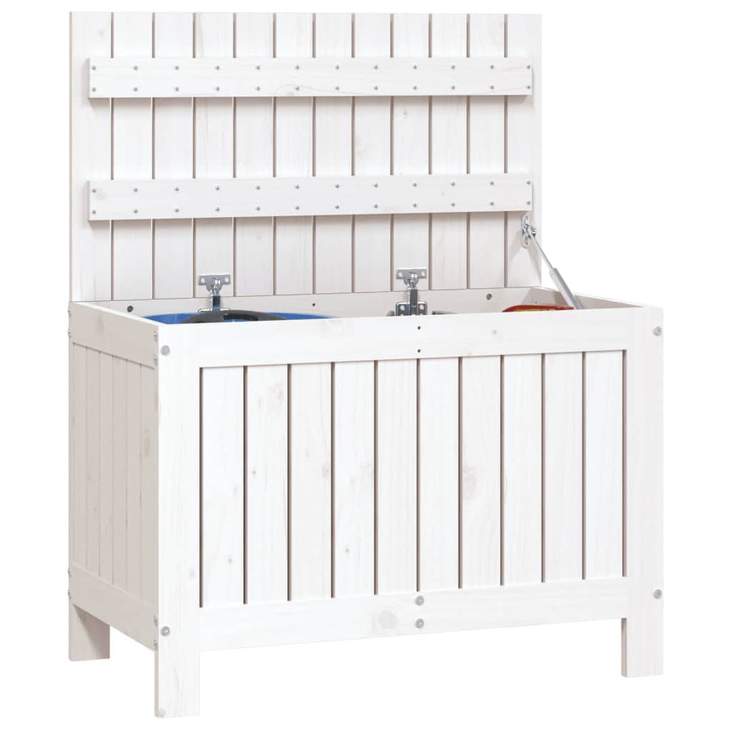 Coffre de Rangement Extérieur en Bois de Pin Massif pour Balcon et Jardin Blanc 76x42,5x54 cm – ComfortXL Outdoor Living - Image 4