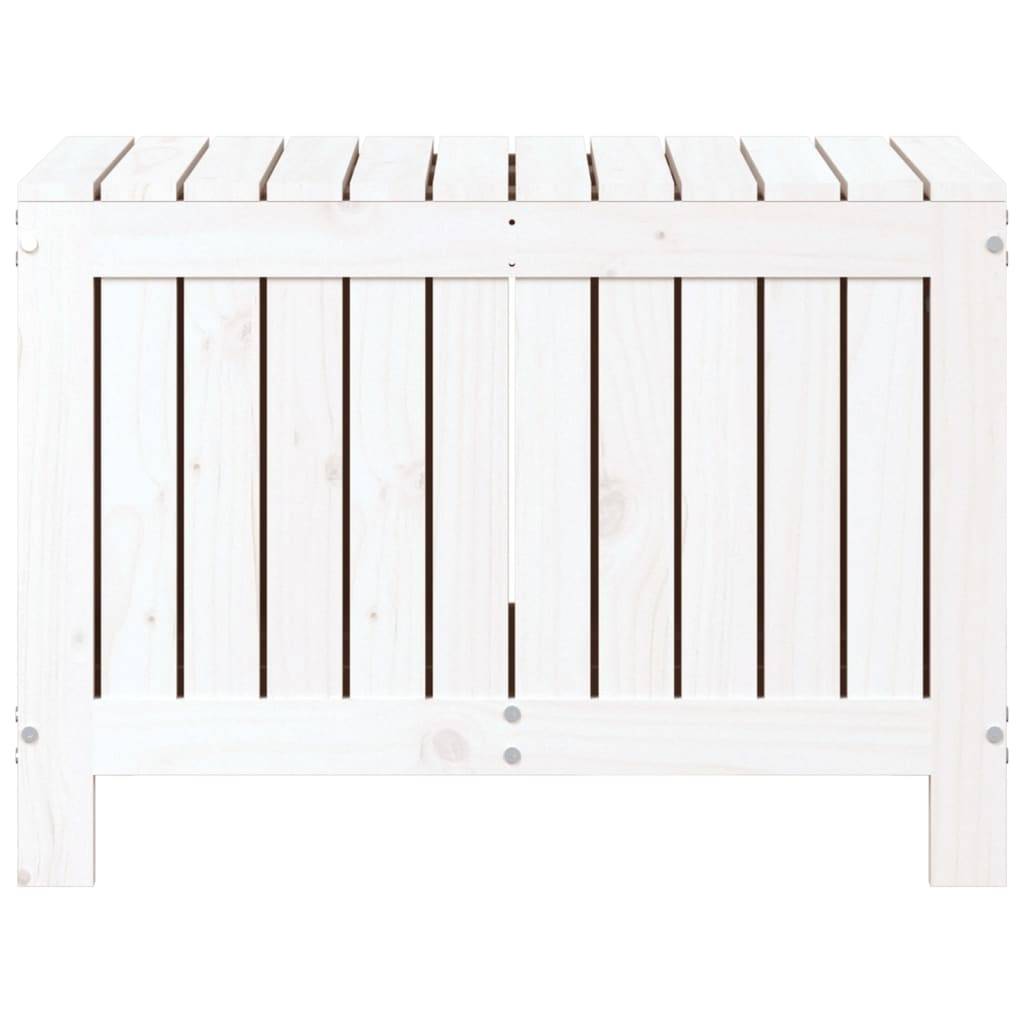 Coffre de Rangement Extérieur en Bois de Pin Massif pour Balcon et Jardin Blanc 76x42,5x54 cm – ComfortXL Outdoor Living - Image 5