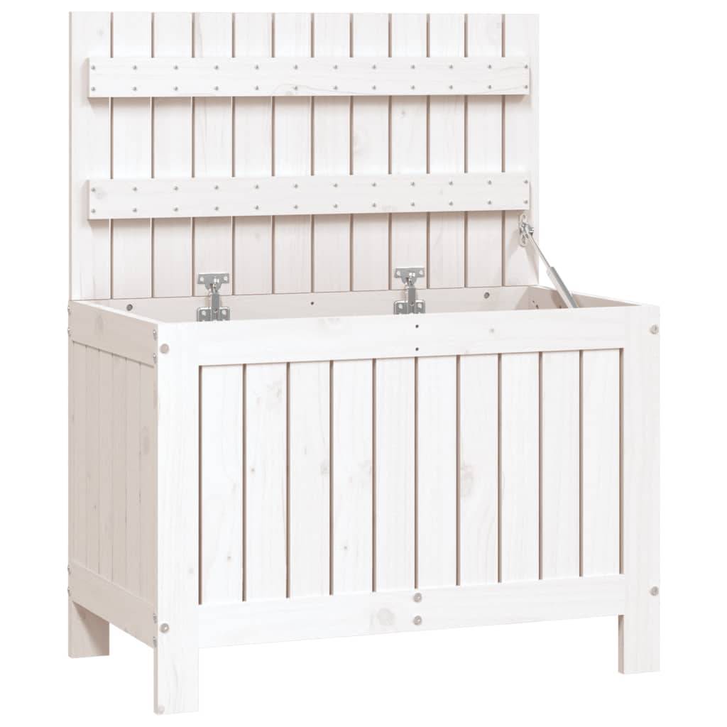 Coffre de Rangement Extérieur en Bois de Pin Massif pour Balcon et Jardin Blanc 76x42,5x54 cm – ComfortXL Outdoor Living - Image 6