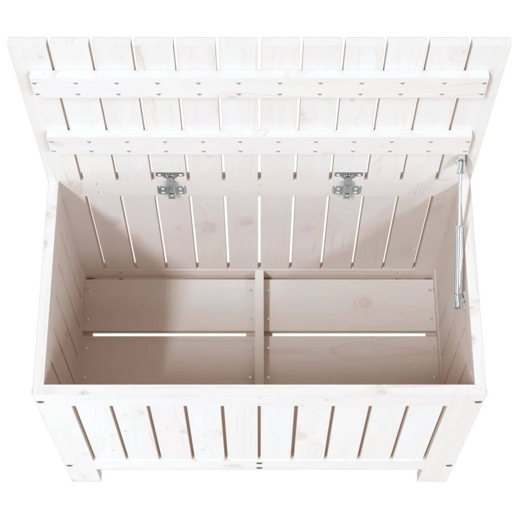 Coffre de Rangement Extérieur en Bois de Pin Massif pour Balcon et Jardin Blanc 76x42,5x54 cm – ComfortXL Outdoor Living - Image 8