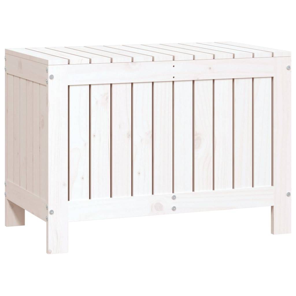 Coffre de Rangement Extérieur en Bois de Pin Massif pour Balcon et Jardin Blanc 76x42,5x54 cm – ComfortXL Outdoor Living - Image 2