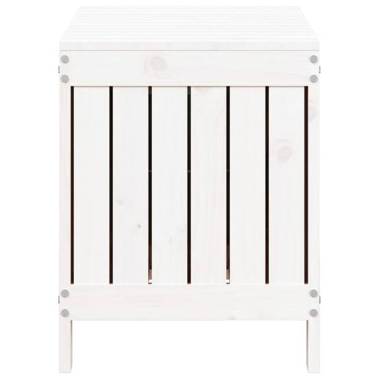 Coffre de Rangement Extérieur en Bois de Pin Massif pour Balcon et Jardin Blanc 76x42,5x54 cm – ComfortXL Outdoor Living - Image 7