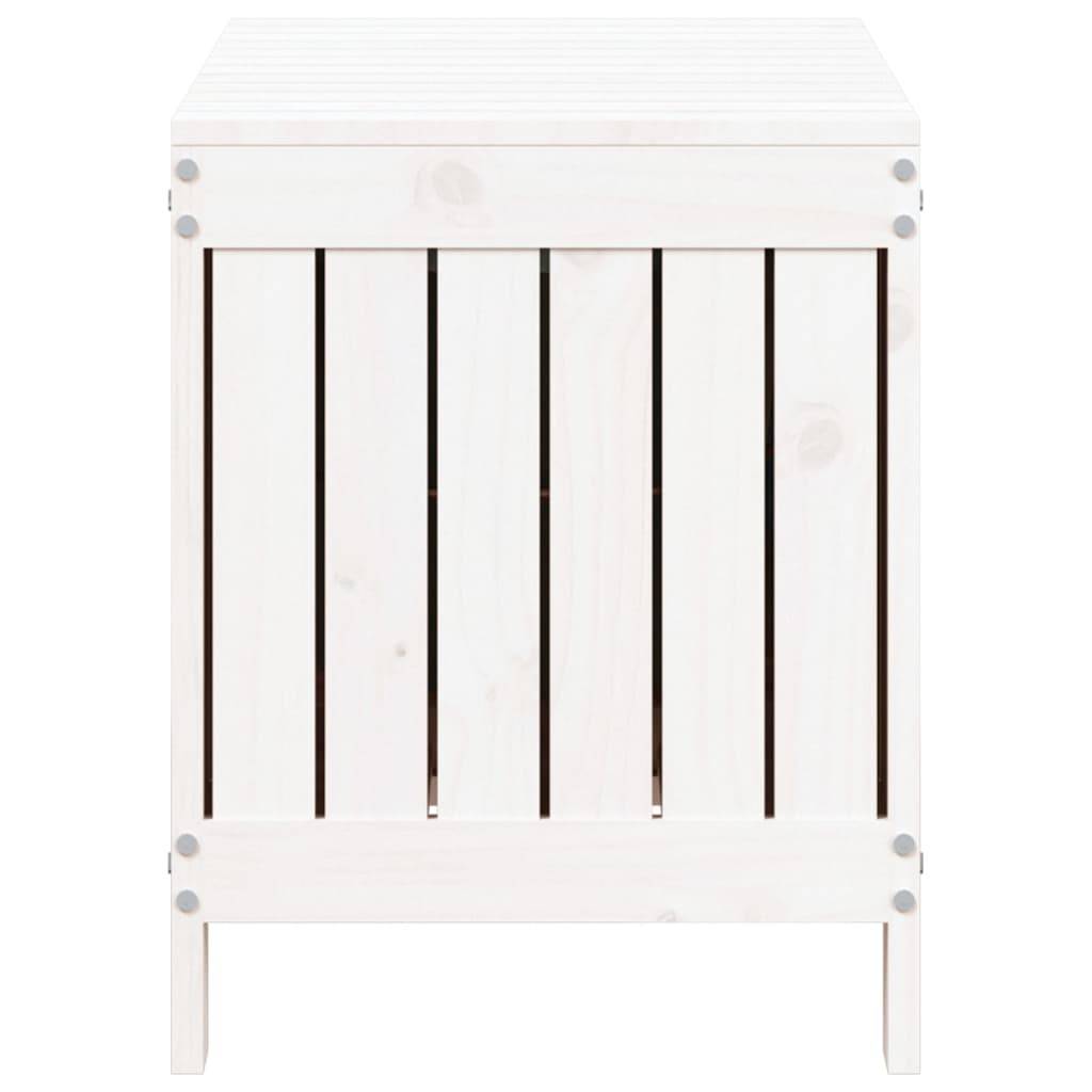 Coffre de Rangement Extérieur en Bois de Pin Massif pour Balcon et Jardin Blanc 76x42,5x54 cm – ComfortXL Outdoor Living - Image 7