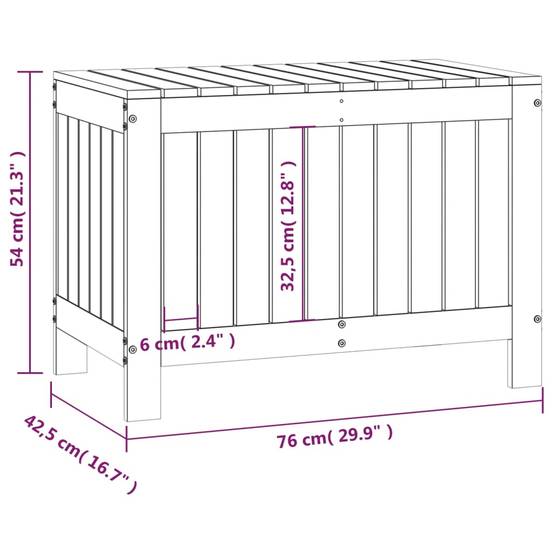 Coffre de Rangement Extérieur en Bois de Pin Massif pour Balcon et Jardin Blanc 76x42,5x54 cm – ComfortXL Outdoor Living - Image 10