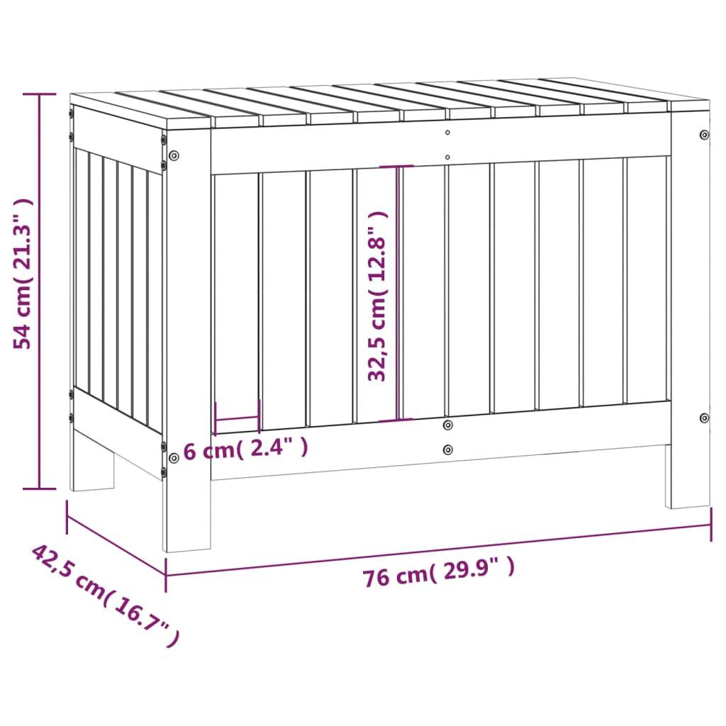 Coffre de Rangement Extérieur en Bois de Pin Massif pour Balcon et Jardin Blanc 76x42,5x54 cm – ComfortXL Outdoor Living - Image 10
