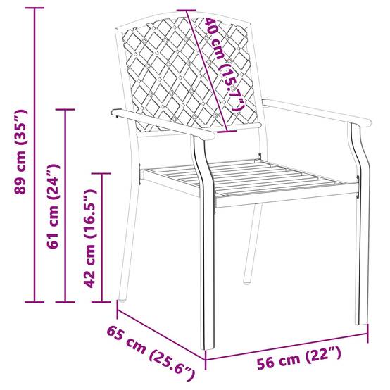 Chaise bois composite 1 places acier anthracite 56 x 65 x 89 cm - Prolenta premium p3168.0 - Image 9