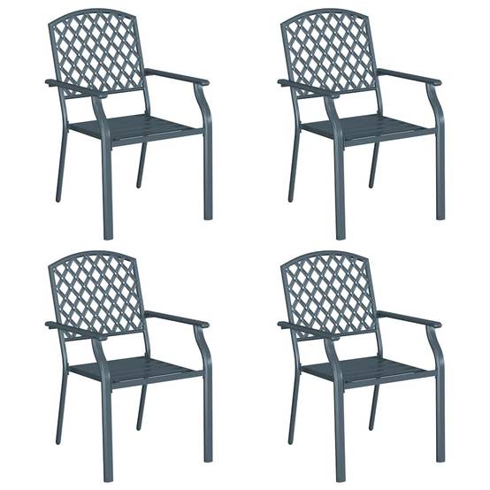 Chaise bois composite 1 places acier anthracite 56 x 65 x 89 cm - Prolenta premium p3168.0 - Image 1