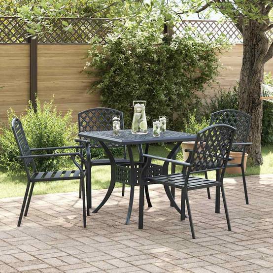Chaise bois composite 1 places acier anthracite 56 x 65 x 89 cm - Prolenta premium p3168.0 - Image 2