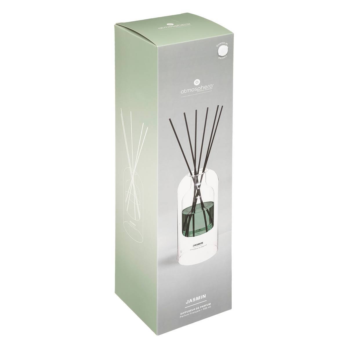 Atmosphera - Diffuseur de parfum Ilan 500ml verre jasmin - Atmosphera Créateur d'intérieur - Imagen 2
