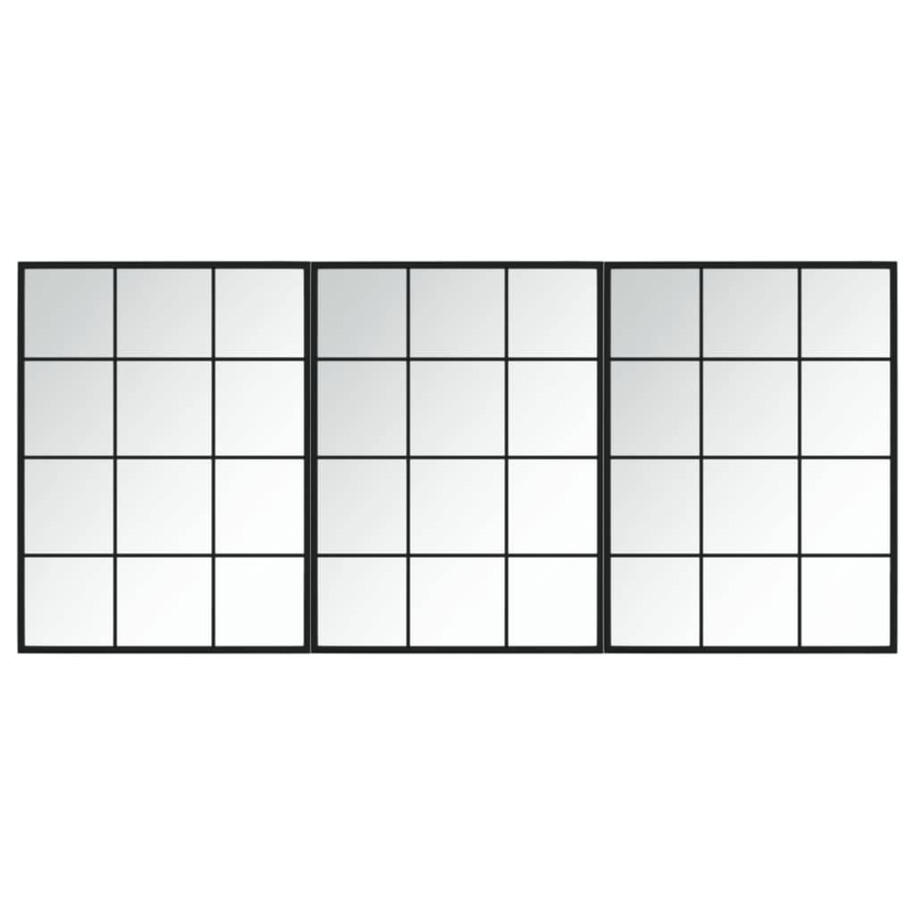Maison Chic - 3pcs Miroirs muraux - Miroirs décoratifs noir 80x60 cm métal - Image 1
