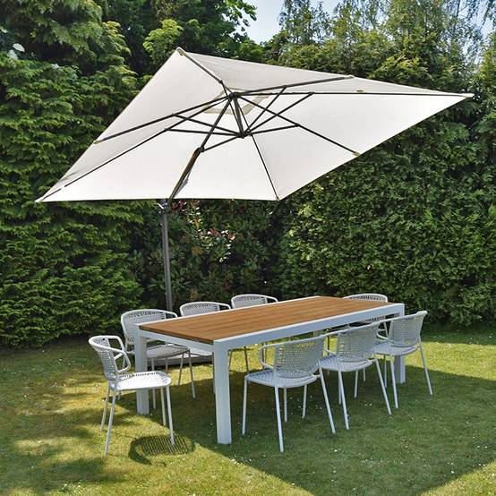 Parasol déporté écru 3x3 m Celestia - Gecko Jardin - Imagen 1