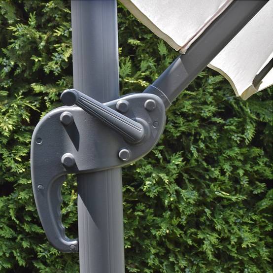 Parasol déporté écru 3x3 m Celestia - Gecko Jardin - Imagen 4