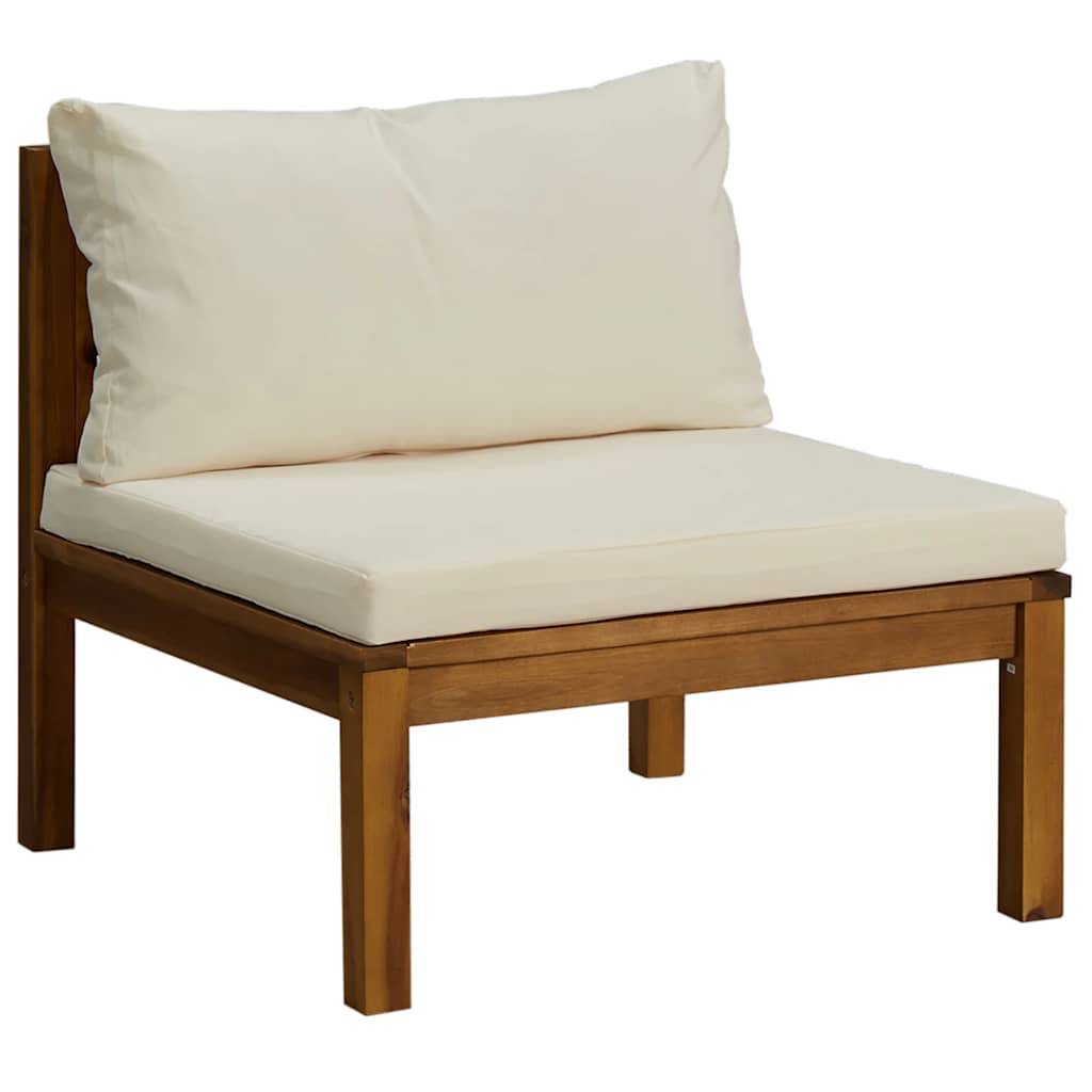 Vidaxl - Ensemble de canapés 2 pcs et coussins blanc crème Acacia solide vidaXL 316283 - Imagen 8