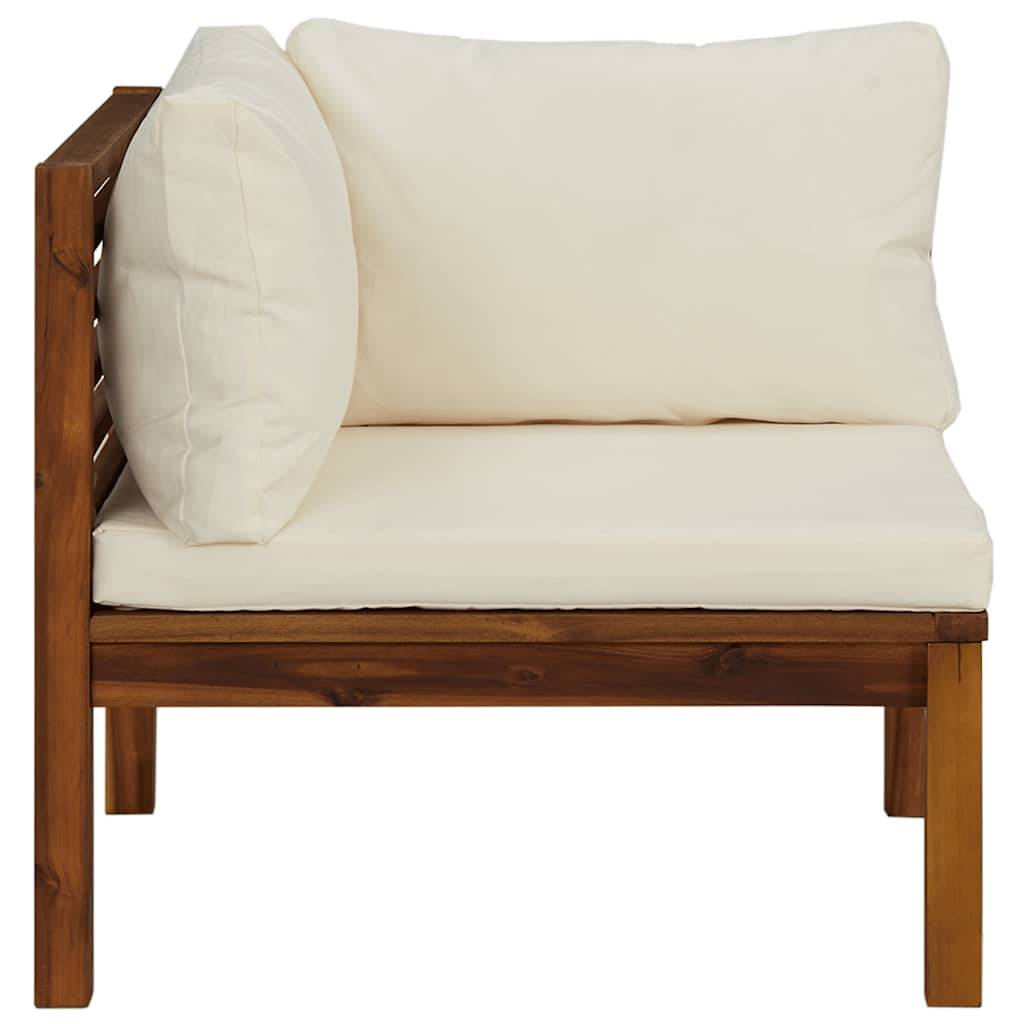 Vidaxl - Ensemble de canapés 2 pcs et coussins blanc crème Acacia solide vidaXL 316283 - Imagen 6