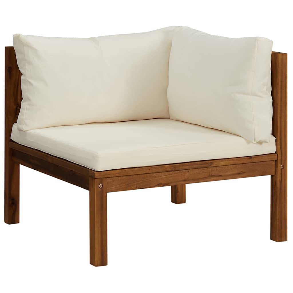Vidaxl - Ensemble de canapés 2 pcs et coussins blanc crème Acacia solide vidaXL 316283 - Imagen 9