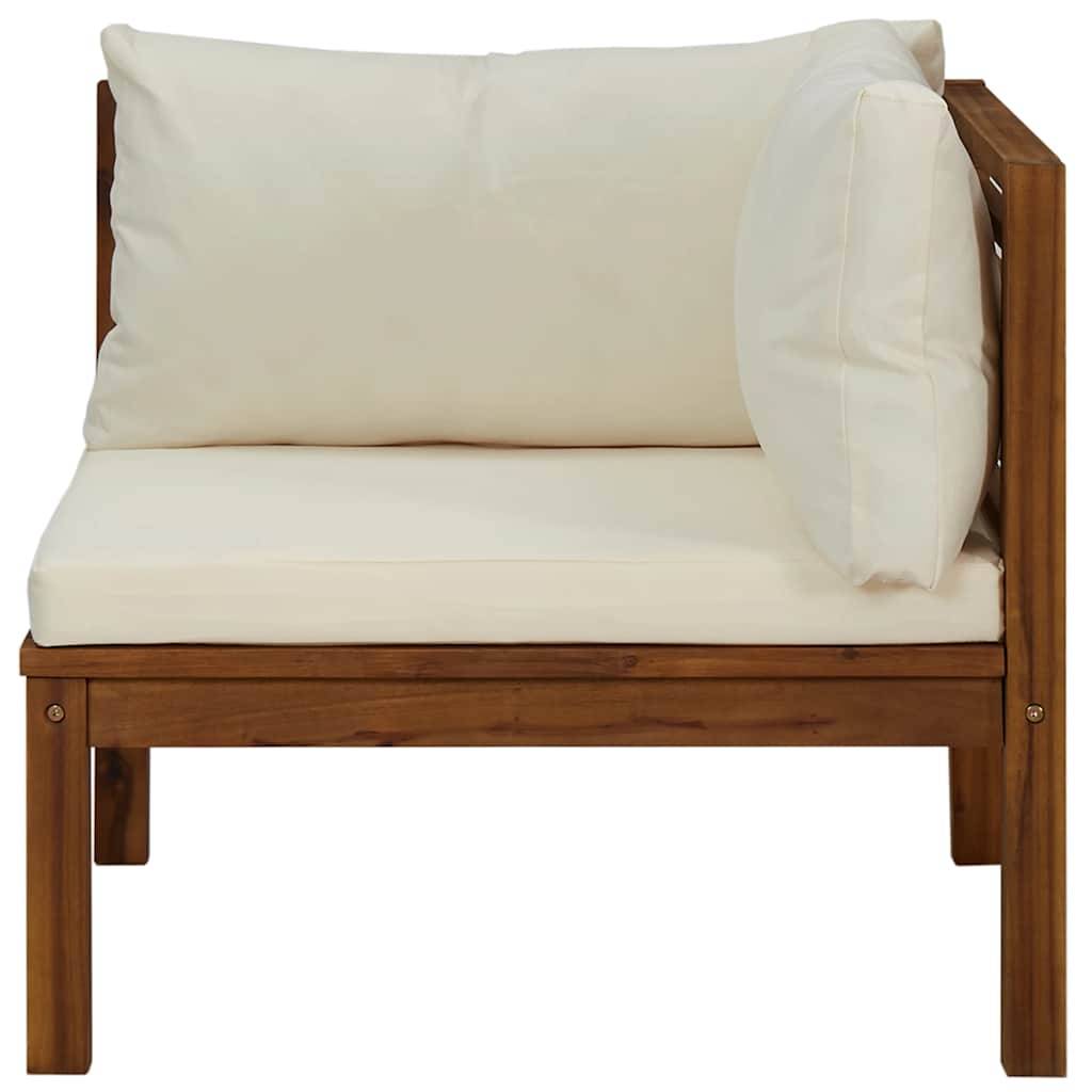 Vidaxl - Ensemble de canapés 2 pcs et coussins blanc crème Acacia solide vidaXL 316283 - Imagen 5