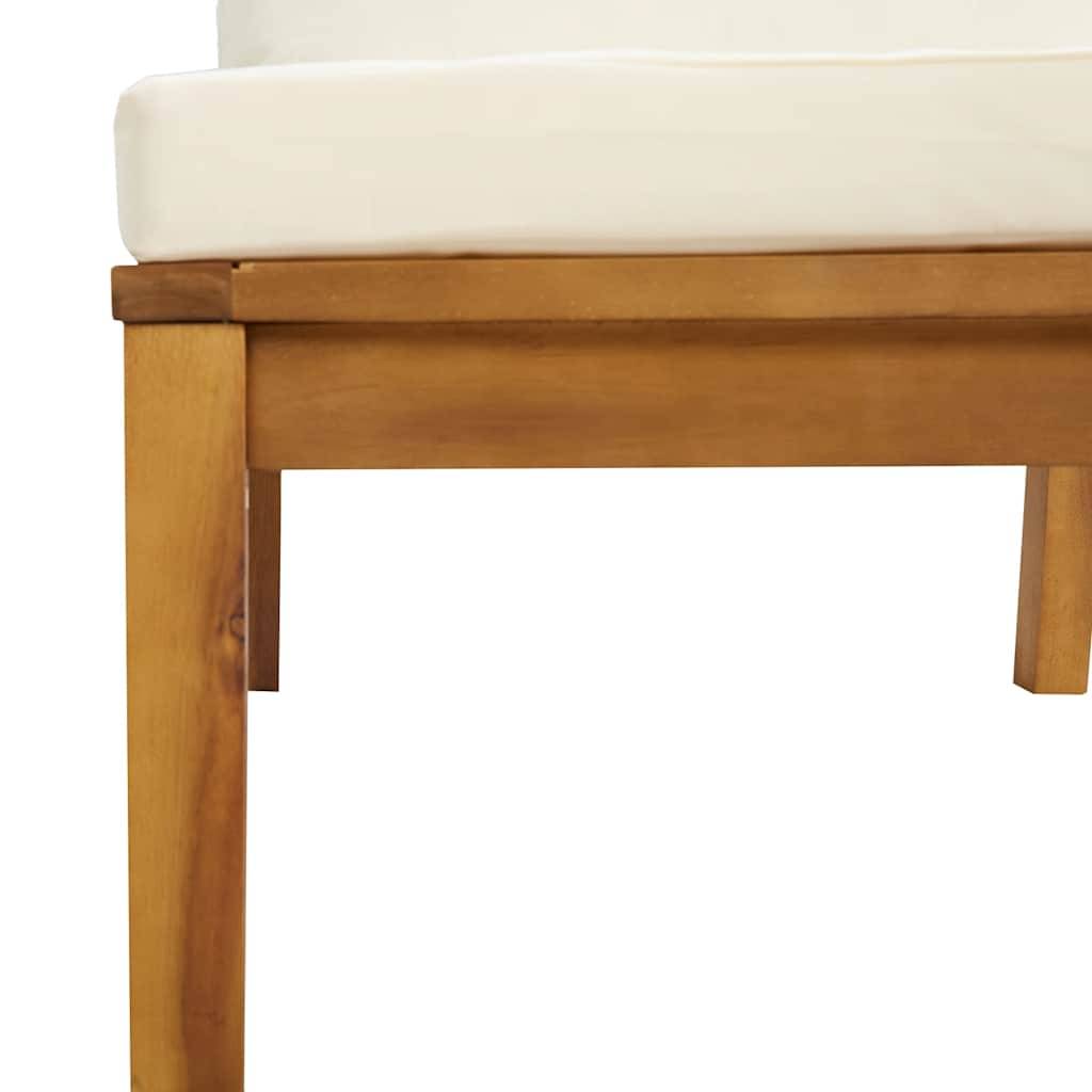 Vidaxl - Ensemble de canapés 2 pcs et coussins blanc crème Acacia solide vidaXL 316283 - Imagen 4