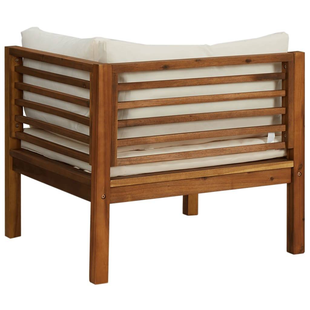 Vidaxl - Ensemble de canapés 2 pcs et coussins blanc crème Acacia solide vidaXL 316283 - Imagen 7
