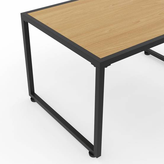 Salon de jardin bas RIO 8 places salon d'angle structure métal et cordage effet rotin clair et coussins noir - Image 7