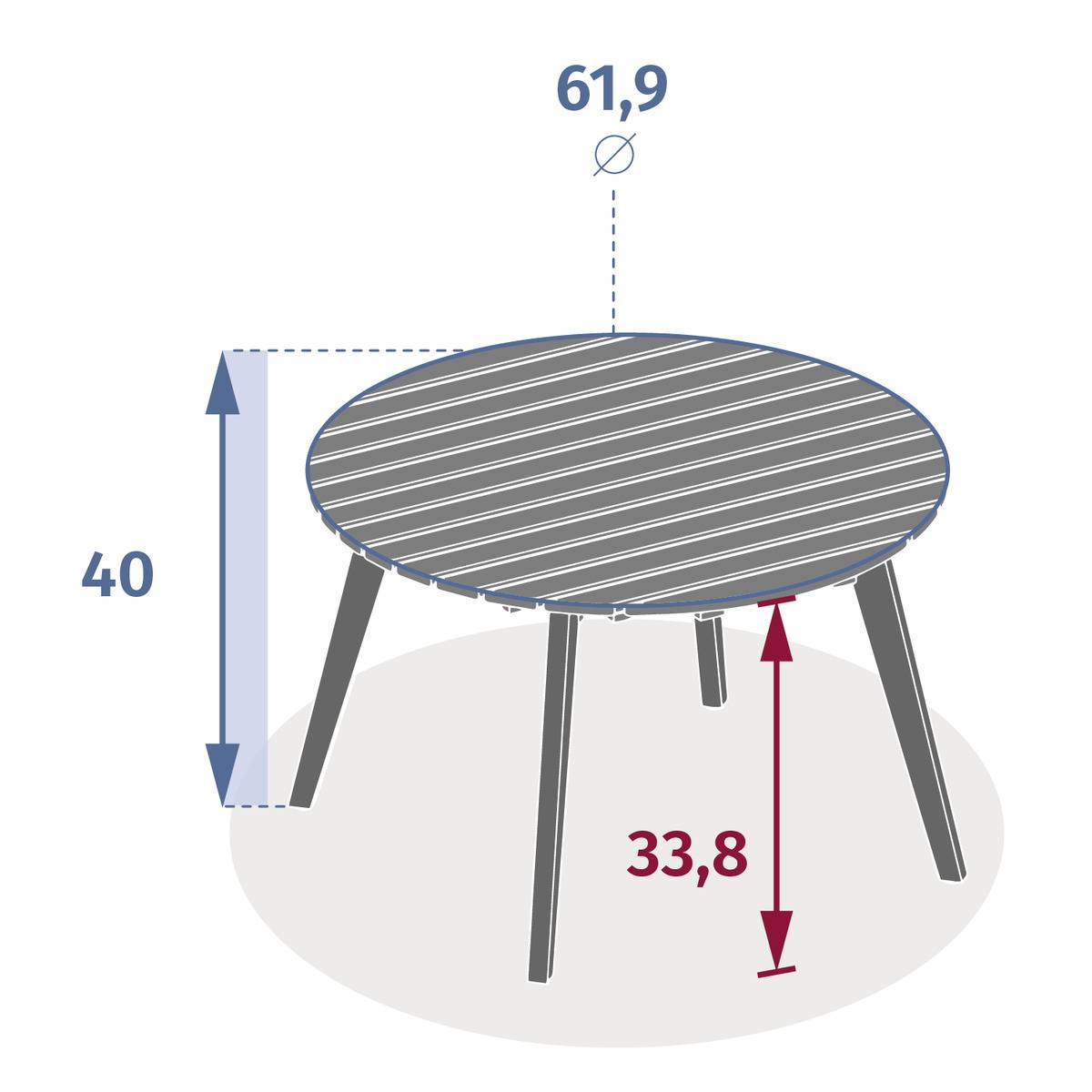 Hesperide - Table d''appoint de jardin ronde "Olvinia" acacia 67x40cm Hespéride - Image 4
