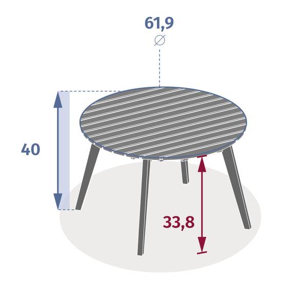 Hesperide - Table d''appoint de jardin ronde "Olvinia" acacia 67x40cm Hespéride - Image 3