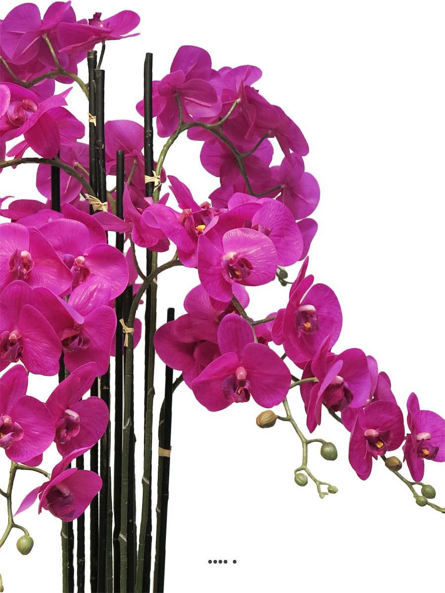 Artificielles - Orchidée Phalaenopsis factice top qualité, pot H110cm Rose fushia-BEST - dimhaut: H 110 cm - couleur: Rose fushia 730 - Imagen 3