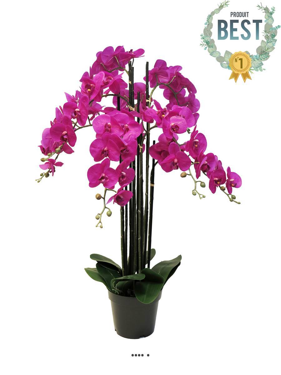 Artificielles - Orchidée Phalaenopsis factice top qualité, pot H110cm Rose fushia-BEST - dimhaut: H 110 cm - couleur: Rose fushia 730 - Imagen 1