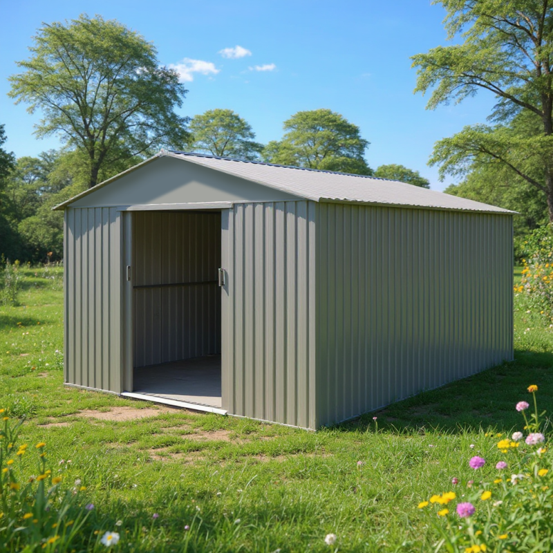 Chalet & Jardin - Abri de jardin en métal – MJ 10 x 14 - 13,5 m² - Anthracite - Image 1